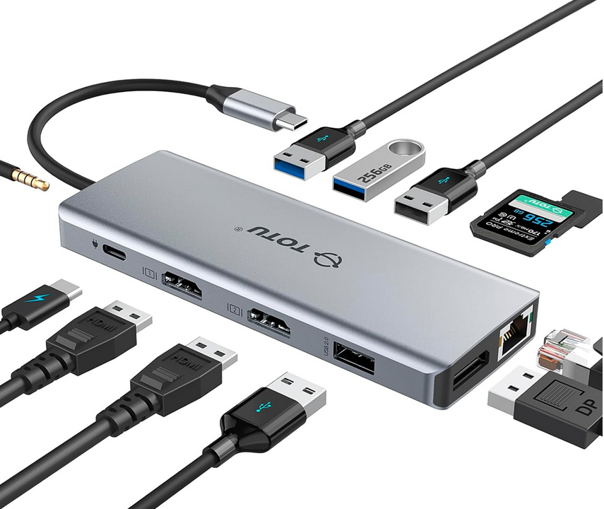 Screenshot 2024-12-11 at 14-10-50 USB C HUB TOTU 13-in-1 Docking Station Triple Displays für USB C Windows Laptops und MacBook Pro MacOS unterstützt Mirror Display nur grau TT-HB010A Amazon.de Elektronik & Foto.png